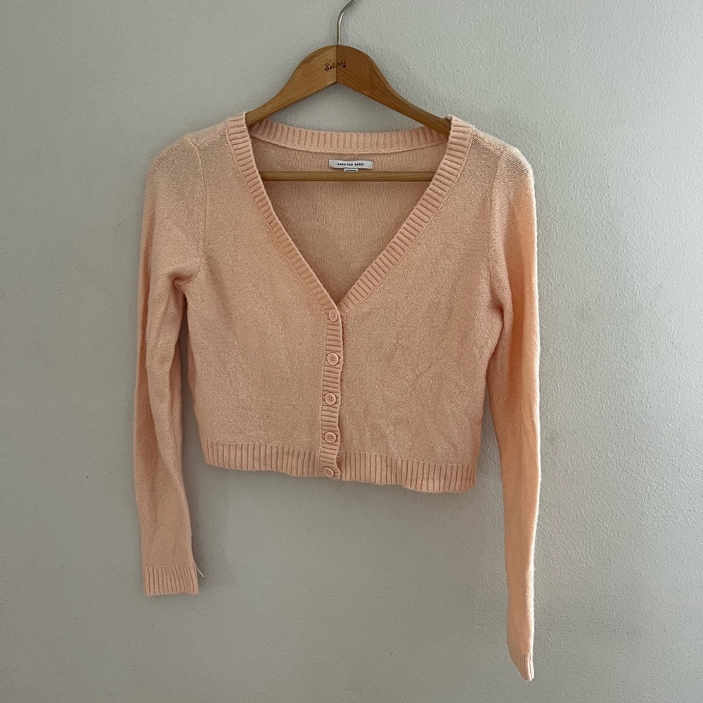 American Eagle Peach Cardigan Sweater